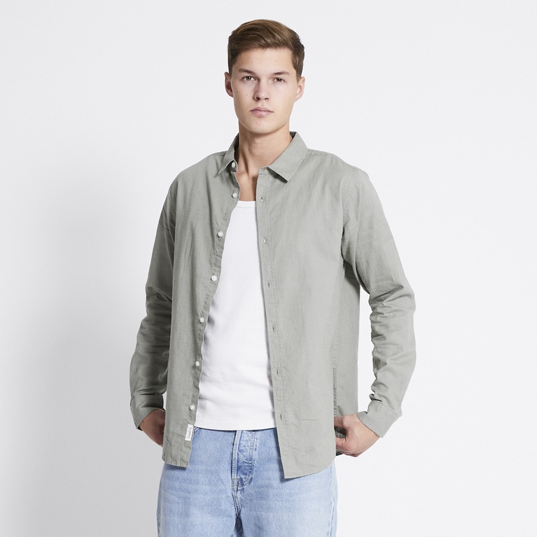 Linen blend shirt "Lucas" Green 1